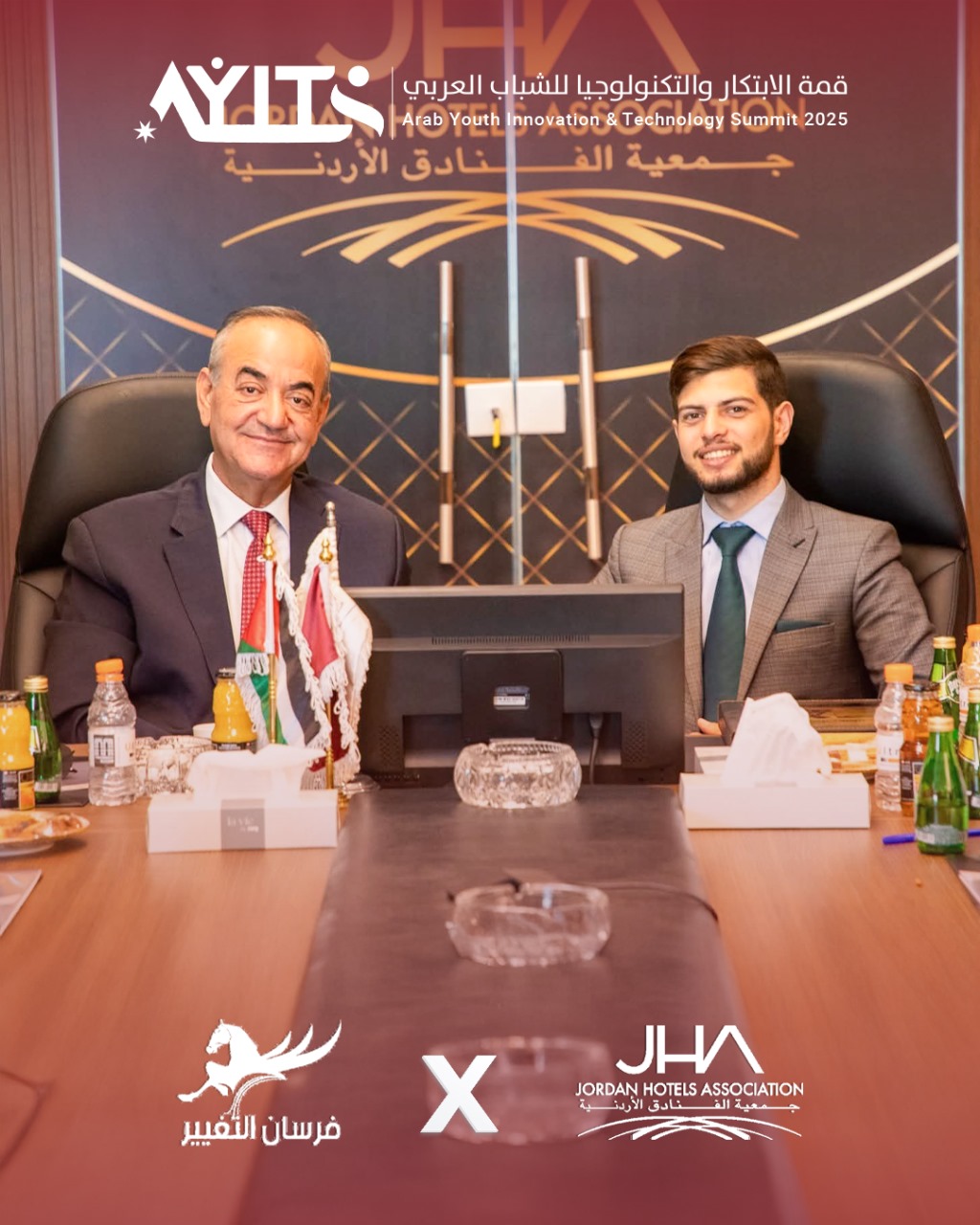 الهندي والمساعيد يبحثان تعزيز التعاون بين جمعيتي الفنادق وفرسان التغيير في إطار تعزيز الشراكات الوطنية وتوسيع مجالات التعاون بين مؤسسات المجتمع المدني والقطاعات الاقتصادية